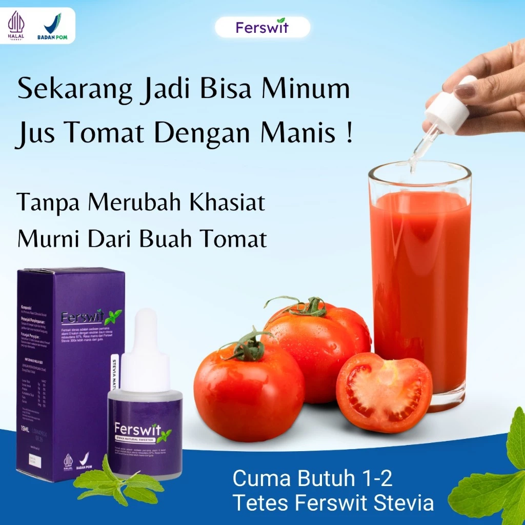 jus dengan pemanis stevia cair